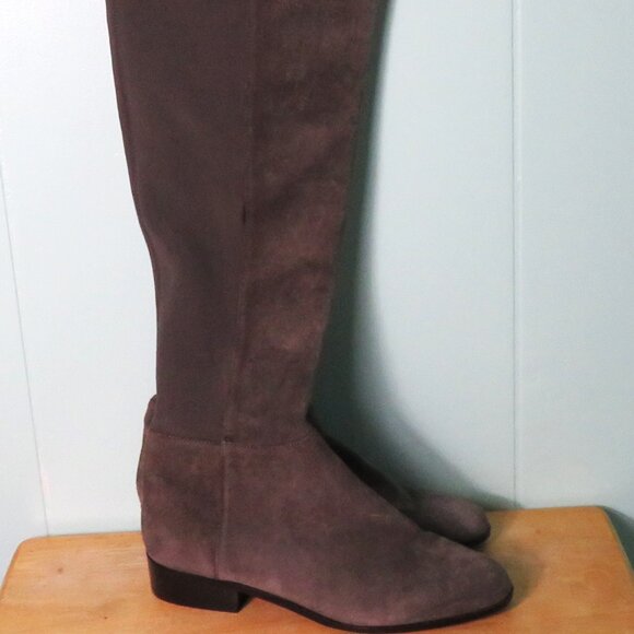 Nordstrom Rack Suede Leather Boots Over The Knee Low Heel Size 9 1/2 M - Picture 1 of 11